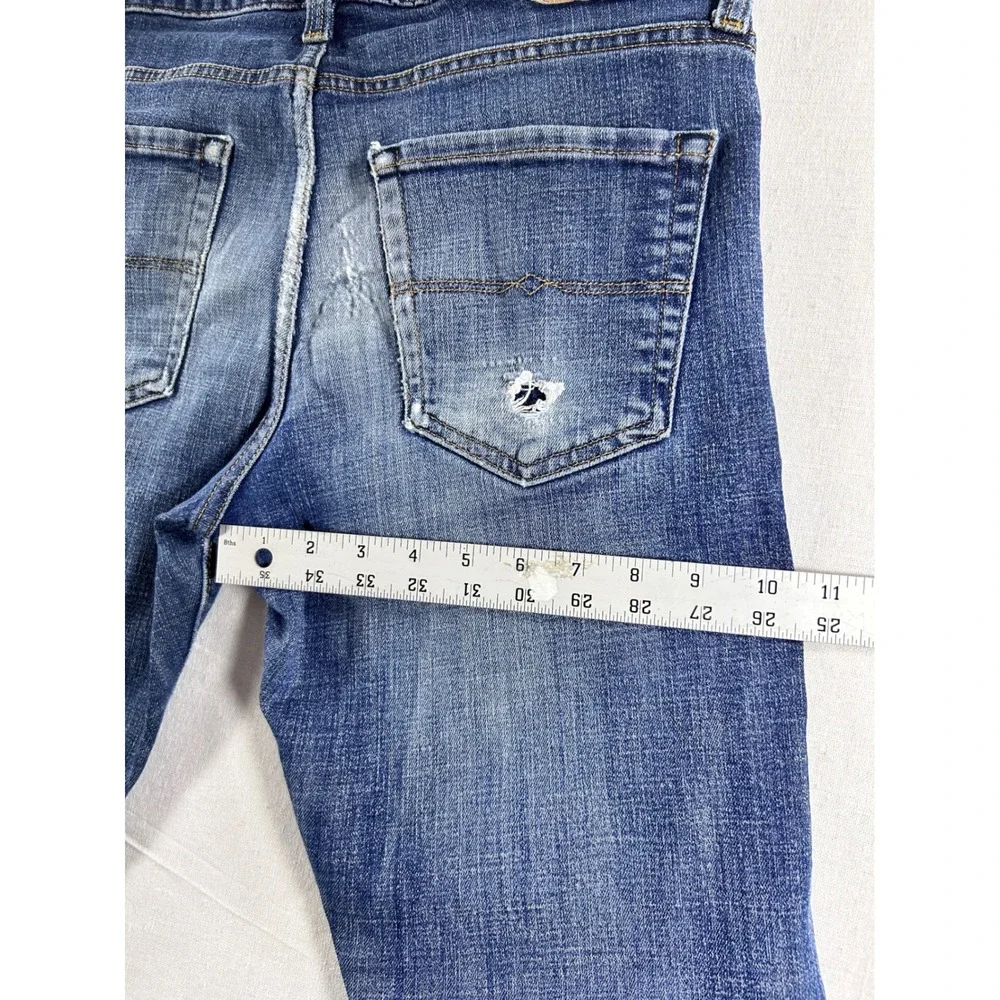 Lucky Brand 110‎ Slim Mens Blue Distressed Denim Jeans 31x30 Medium Wash